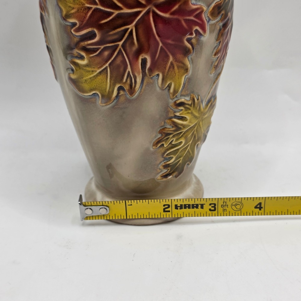 Vintage Ceramic‎ Leaf Vase Autumn Fall Decor Embossed Maple Leaves Brown - Picture 10 of 11